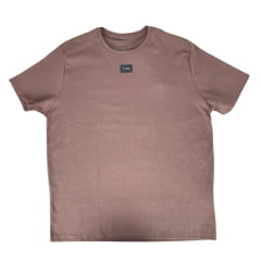 Camiseta Masculina TXC Regular Malhão Manga Curta Marrom Escuro Com Logo Pequeno Preto Ref:192950