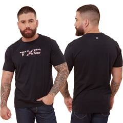 Camiseta Masculina TXC Regular Manga Curta Preto Com Logo Ref: 192058