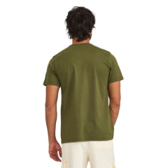 Camiseta Masculina TXC Regular Meia Malha Penteada Manga Curta Verde Militar Logo Estampado Verde Claro REF: 192348