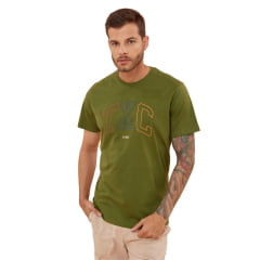 Camiseta Masculina TXC Verde Militar Manga Curta Regular Com Logo Ref: 192120