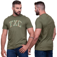 Camiseta Masculina TXC Verde Militar Regular Custom Manga Curta Ref. 192235