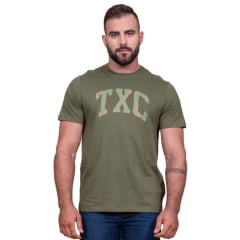 Camiseta Masculina TXC Verde Militar Regular Custom Manga Curta Ref. 192235