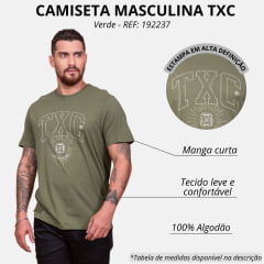 Camiseta Masculina TXC Verde Militar Regular Custom Manga Curta Ref. 192237