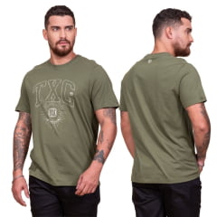 Camiseta Masculina TXC Verde Militar Regular Custom Manga Curta Ref. 192237