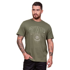 Camiseta Masculina TXC Verde Militar Regular Custom Manga Curta Ref. 192237