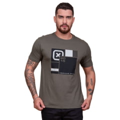 Camiseta Masculina TXC Verde Militar Regular Custom Manga Curta Ref. 192238