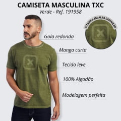 Camiseta Masculina TXC Verde Militar Stone - Ref: 191958