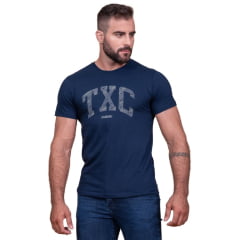 Camiseta Masculina TXC X Size Azul Marinho Manga Curta Ref:192212P