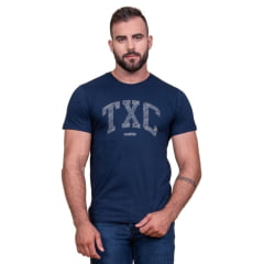 Camiseta Masculina TXC X Size Azul Marinho Manga Curta Ref:192212P