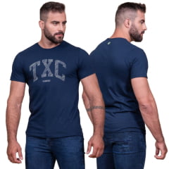 Camiseta Masculina TXC X Size Azul Marinho Manga Curta Ref:192212P