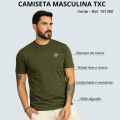 Camiseta Masculina TXC X- Size Manga Curta Estampado Logo Branco Ref:191380P - Escolha a cor