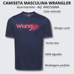 Camiseta Masculina Wrangler Azul-marinho Manga Curta Ref.WM5508