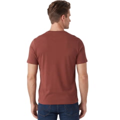 Camiseta Masculina Wrangler Básica Bordô Logo Preto REF:WM5580VI