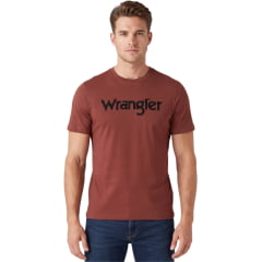 Camiseta Masculina Wrangler Básica Bordô Logo Preto REF:WM5580VI