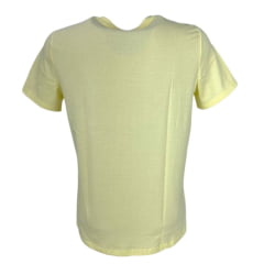 Camiseta Masculina Wrangler Básica Manga Curta Amarelo Com Logo Estampado em Azul Marinho Ref.WM5508AM