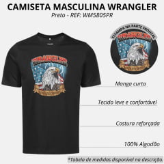 Camiseta Masculina Wrangler Manga Curta Preta Estampada Long Live Cowboys Ref: WM5805PR