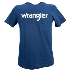 Camiseta Masculina Wrangler TShirt Azul Marinho Estampado Logo Branco Ref:WM5517 MA