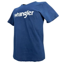 Camiseta Masculina Wrangler TShirt Azul Marinho Estampado Logo Branco Ref:WM5517 MA