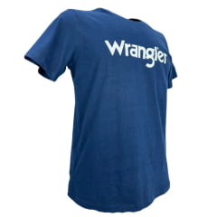 Camiseta Masculina Wrangler TShirt Azul Marinho Estampado Logo Branco Ref:WM5517 MA