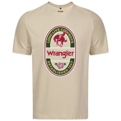 Camiseta Masculina Wrangler Manga Curta Urbano Areia Estampada Live Cowboys Ref: WM5742AR