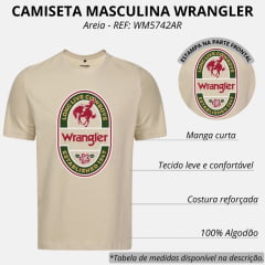 Camiseta Masculina Wrangler Manga Curta Urbano Areia Estampada Live Cowboys Ref: WM5742AR