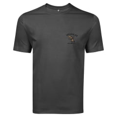 Camiseta Masculina Wrangler Manga Curta Urbano Chumbo Estampada Frente E Costas Cowboy No Cavalo Ref: WM5731CB