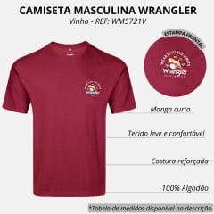 Camiseta Masculina Wrangler Manga Curta Urbano Vinho Estampado Onça Ref: WM5721V