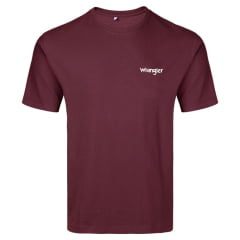 Camiseta Masculina Wrangler T-Shirt Básica Manga Curta Vermelho/Bordô Com Logo Branco REF.WM5503MS