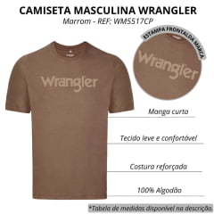 Camiseta Masculina Wrangler T-Shirt Básica Marrom Estampado REF: WN5517CP