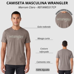 Camiseta Masculina Wrangler T-Shirt Básica Marrom Estampado REF: WN5517CP