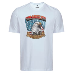 Camiseta Masculina Wrangler Tshirt Manga Curta Branca Com Estampa Cowboy Style REF: WM5805