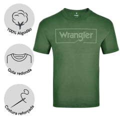 Camiseta Masculina Wrangler Verde Manga Curta Ref. WM5500MU