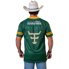 Camiseta Unissex Texas Farm Jersey Brasil Verde Estampada Na Frente E Nas Costas - Ref:CJE001