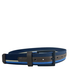 Cinto Masculino Badana Couro Especial Azul Marinho Elástico Ref: X231221602