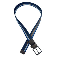 Cinto Masculino Badana Couro Especial Azul Marinho Elástico Ref: X231221602