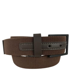 Cinto Masculino Badana Couro Especial Café Elástico Ref: X231221101