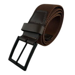 Cinto Masculino Badana Couro Especial Café Elástico Ref: X231221101