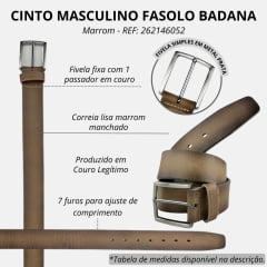 Cinto Masculino Fasolo Badana Social Bege/Marrom Manchado Evere REF: 262146052