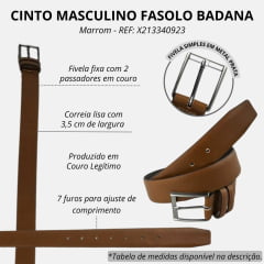 Cinto Masculino Fasolo Badana Social Whisky Fóssil REF: X213340923