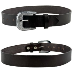 Cinto Masculino Pyramid Country Marrom Escuro Couro Liso Ref.PY6600