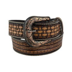 Cinto Masculino Pyramid Country Marrom Couro Entalhado Ref.PY6751 Cinto Masculino Pyramid Country Marrom Couro Entalhado Ref.PY6751