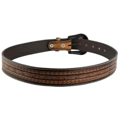 Cinto Masculino Pyramid Country Marrom Couro Entalhado Ref.PY6751
