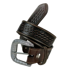 Cinto Masculino Master Western Couro Marrom Escuro Balaiado REF: 8068