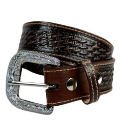 Cinto Masculino Master Western Couro Marrom Escuro Balaiado REF: 8068