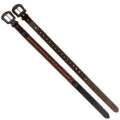 Cinto Masculino Paul Western Couro Marrom Pelo Ponteira Entalhado Tachinhas Bronze E Strass Ref:500
