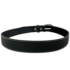 Cinto Masculino Pyramid Country Couro Balaiado Preto Com Costura 3,9cm REF:PY2020
