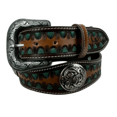 Cinto Masculino Pyramid Country Couro Havana Com Aplique e Detalhe Fivela - Ref. 7366 Cinto Masculino Pyramid Country Couro Havana Com Aplique e Detalhe Fivela - Ref. 7366