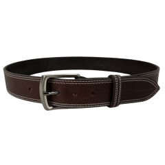 Cinto Masculino Pyramid Country Couro Marrom Crazy Horse Com 2 Costuras - Ref. 6151