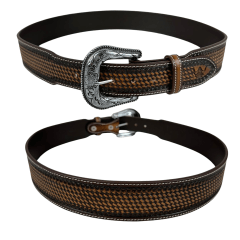 Cinto Masculino Pyramid Country Entalhado Despontado Balaio - Ref. PY-7931