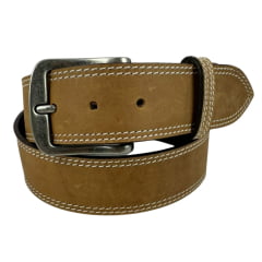 Cinto Masculino Pyramid Country Marrom Claro Crazy Horse Com 2 Costuras - Ref.PY-6151